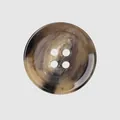 High-end 4-hole resin button with brown tortoiseshell pattern for coats and jackets. - 15.0mm (24L) / Tortoise (45#)