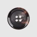 High-end round resin button with dark brown tortoiseshell pattern and four-hole design - Dark Tortoise (48#)