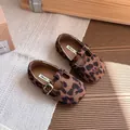 Stylish vintage leopard print suede Mary Jane shoes for toddlers featuring a soft sole - Size 21: 13.7cm / Leopard Print