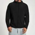 Professioneel zwart herenvest met capuchon en wafelstructuur voor fitness sport - S / Tops / Premium Zwart