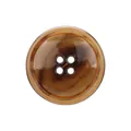 Premium glossy brown faux horn urea button with 4 holes for luxury clothing design - 24L=15.0MM / Light Brown Edge (042#)