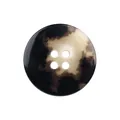 High-end round urea button with marbled black and cream pattern for fashion coats - 15.0mm (24L) / Black & White Marble (07)