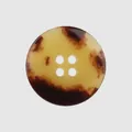 High-end Japanese imported urea button with brown tortoise shell pattern, 4-hole round - 18L=11.5MM; Round; Dark Coffee
