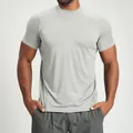 Men's breathable athletic short sleeve t-shirt in light grey color for fitness and gym - S / Tops / Milky Grey