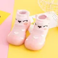 Pink infant walker shoes with cute cartoon eyes and soft rubber sole - 18/19 (Insole 11.5cm) / Pink Rabbit