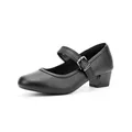Zapatos Mary Jane clásicos en negro con punta redonda y tacón de bloque, calzado retro. - 35 / Negro