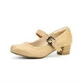 Zapato Mary Jane beige vintage con tacón bloque y correa - 35 / Blanco Roto