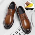 Chaussures de ville professionnelles en cuir marron avec semelle réhaussante de 1,2 cm - 37 / Style avec Talonnette de 1.2CM / Marron