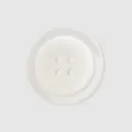 Classic white 4-hole resin button with a smooth pearlescent finish for high-end garments - 18.0mm / Milky White
