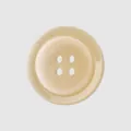 Premium 4-hole cream resin button with elegant pearlescent texture for high-end apparel. - 18.0mm / Beige