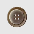 Premium brown resin button with faux horn grain texture and four holes for high-end clothing - Tan