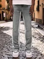 Jeans denim lavati effetto vintage con strisce laterali bianche stile high street - Taglia S / Pantaloni e gonne / Grigio