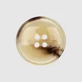 Premium four-hole resin button with realistic marbled horn texture for high-end garments - 24L (15.0MM) / Beige-Brown Translucent Texture (43# Color)