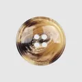 Faux-horn resin button with four holes and marbled pattern for high-end garments - Faux Horn Brown (44# Color)