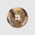 Bouton de luxe en résine marbrée marron avec design à quatre trous pour vêtements - 24L (15.0MM) / Couleur 45 (Texture Corne Café)