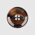 Bouton rond classique en résine avec motif écaille de tortue marbré brun chic - 40L (25.0mm) / Couleur 47 (Brun Foncé Écaille)