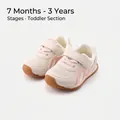 Breathable white and pink mesh sneakers with Velcro straps for toddlers aged 1-3 years - Size 16 (Inner Length 12.5cm) / Pink (7562)