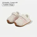 Breathable cream toddler sneakers with pink accents for 10 months to 3 years old - Size 16 (Inner Length 12.5cm) / Pink