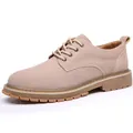 Chaussures décontractées en daim kaki pour hommes avec semelles épaisses pour l'automne - 37 / Kaki