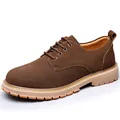 Chaussures de travail élégantes en daim marron pour hommes avec lacets et semelle en gomme - 37 / Café