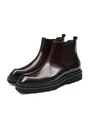Men's polished leather chunky Chelsea boots in burgundy for business and casual wear - 37 / Coffee