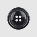 Classic glossy black resin button featuring 4 holes and subtle star-like speckled texture - Starry Round Button(VGN1014-07) / 11.5mm(18L) / Starry Black