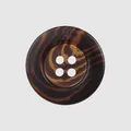 High-quality brown tortoiseshell pattern resin button for luxury garment tailoring - Faux Tortoiseshell Round Button (VT118-01) / 15.0mm / Dark Brown Amber (49#)
