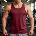 Men's athletic muscle fit tank top in dark red burgundy for gym and fitness training - S / Tops / Burgundy