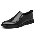 Klassische schwarze Herren-Business-Loafer mit spitzer Kappe und atmungsaktivem Design - 46 / Schwarz Vier Jahreszeiten