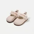 Zapatos Mary Jane rosa para bebé con suela blanda y encaje para aprender a caminar - Talla 16 (Longitud Interior 12,5 cm) / Rosa