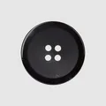 Classic black 4-hole resin button for high-end garment and clothing accessories - 15.0MM (24L) / Bright Black
