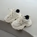 Stylish off-white children's chunky sports sneakers with breathable mesh and soft soles - Size 21 (13.5cm) / Beige