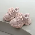 Stylish pink children's sneakers featuring breathable mesh panels and soft thick non-slip soles - Size 21 (13.5cm) / Pink