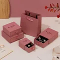 Élégant ensemble de boîtes à bijoux rose poudré pour bagues et colliers emballage - Sac à main assorti (11*12*6cm) / Boîte à tiroir rose