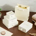 Élégant ensemble de boîtes à bijoux blanc crème avec lettrage doré Best Wishes - Sac à main assorti / Boîte à tiroirs blanc crème
