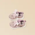 Süße rosa Sneaker für Kleinkinder mit Blumenmuster, Spitzenschleifen und 3D-Blumen. - 25/Innenlänge 15.5cm / Rosa Sommer Mesh