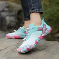 Breathable turquoise and pink non-slip outdoor hiking and water shoes for men and women - 36 / Pink