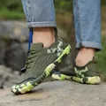 Durable olive green breathable outdoor hiking shoes with anti-slip camouflage rubber sole - 36 / Army Green