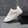 Classic vintage white leather and mesh GAT sneakers with a soft anti-slip rubber sole - 36 Women / White
