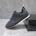 Retro navy blue suede mesh German trainer sneakers for men and women stylish casual shoes - 36 Women / Black