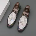 Premium men's leather loafers with a unique camouflage pattern and white tassels - 38 / White Camouflage Tassel Style (7953) / White
