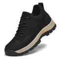 Breathable black men's casual work shoes with 6cm height-increasing platform soles. - 37 / Black (Height Increasing)