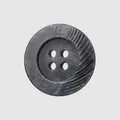 Elegant dark grey resin 4-hole button with marble texture and ridged rim detail - 15mm / Gray Black (09#)