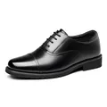 Professional classic black cap-toe oxford dress shoes with lace-up design for men - All-Season Lace-up Style (1050-1)