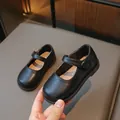 Klassieke zwarte Mary Jane schoenen voor meisjes met klittenband en een zachte zool - Maat 23 (14.5CM) / Zwart