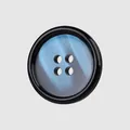 Elegant blue iridescent resin button with black outer rim for high-end clothing - Blue Pearl Center Black Rim (Color 59#) / 24L=15.0MM