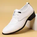 Klassische weiße Herren-Lederschuhe für geschäftliche und formelle Anlässe - 37 / Weiße Flacher Stil (2257)