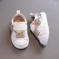 Soft sole toddler walking shoes for boys and girls, 1-3 years, white sneakers. - Size 16 / Inner 12.5cm / Khaki