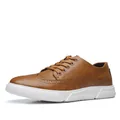 Zapatos casuales para hombre en color marrón con suela de goma blanca y diseño wingtip - 39 / Camel
