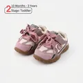 Pink and beige color-blocked baby sneakers with soft soles for toddlers 10 months to 3 years - Size 16/Inner Length 12.5cm / Purple